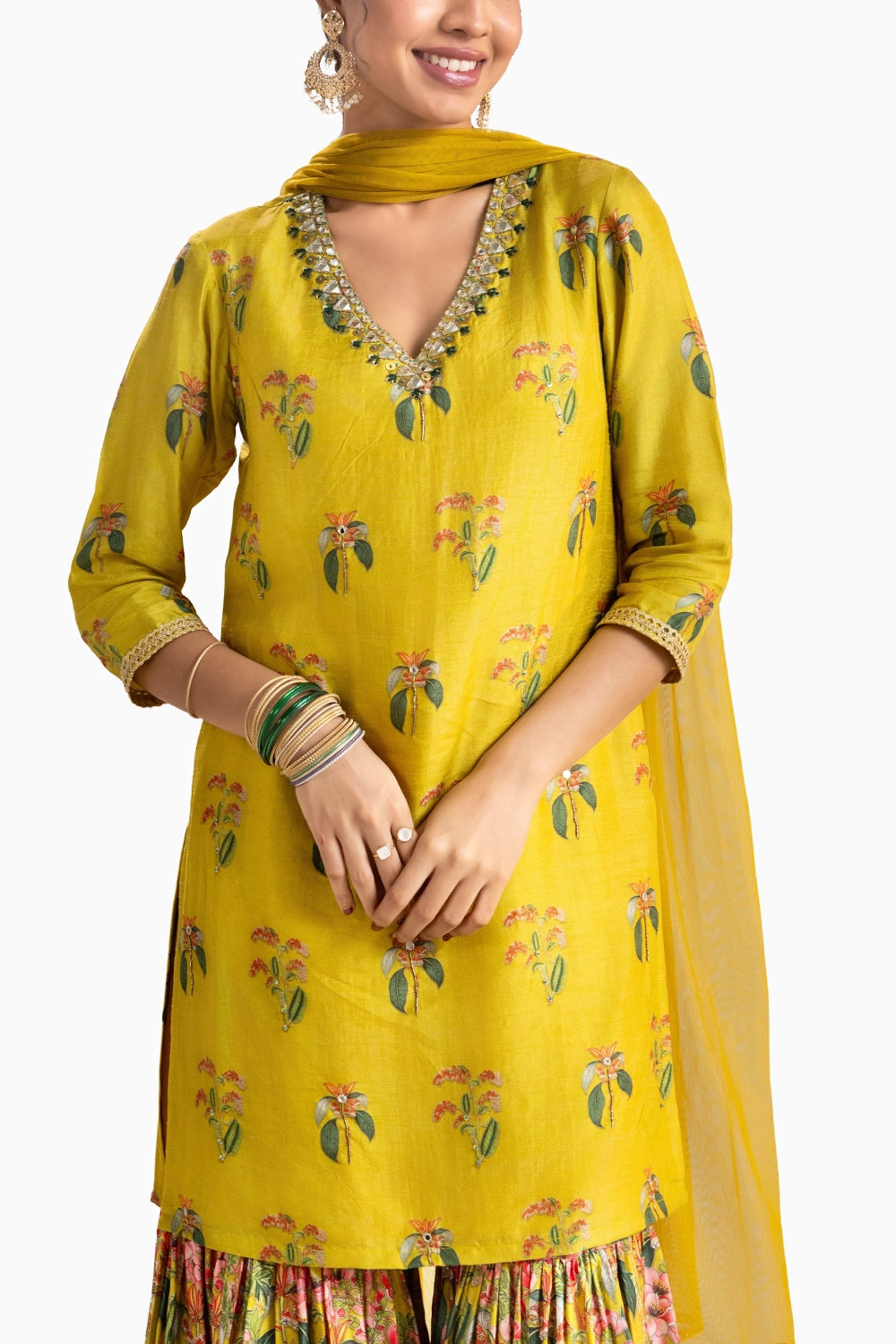 Yellow Aarani Embroidered Sharara Set