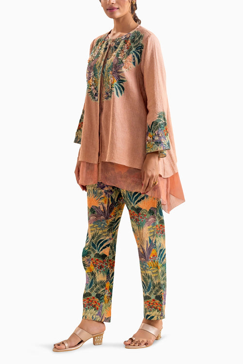Kaira Embroidered Pink Co-ord Set