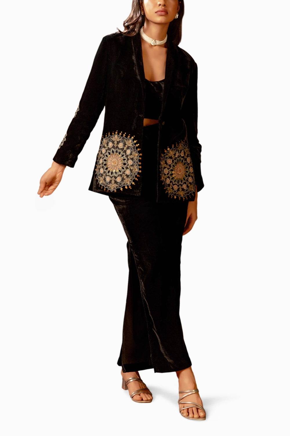 Eraya Embroidered Blazer Set