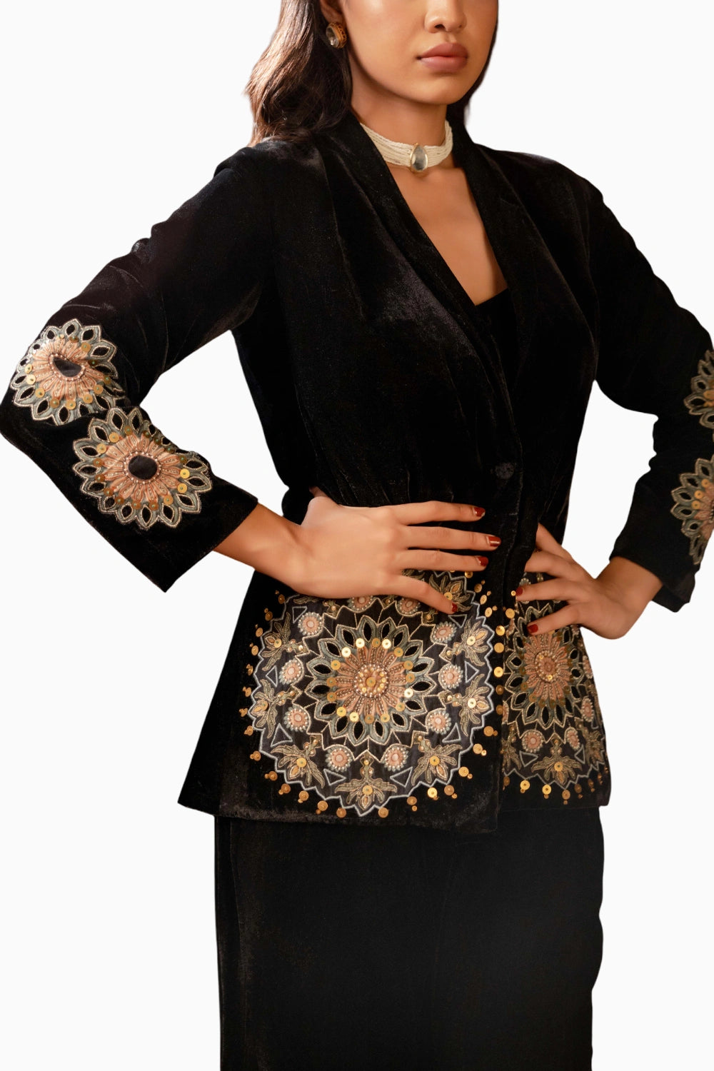 Eraya Embroidered Blazer Set