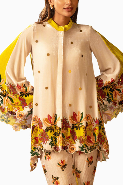 Beige Aarani Embroidered Co-ord Set