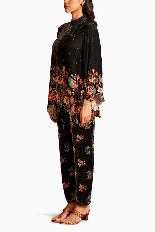 Black Aarani Embroidered Co-ord Set