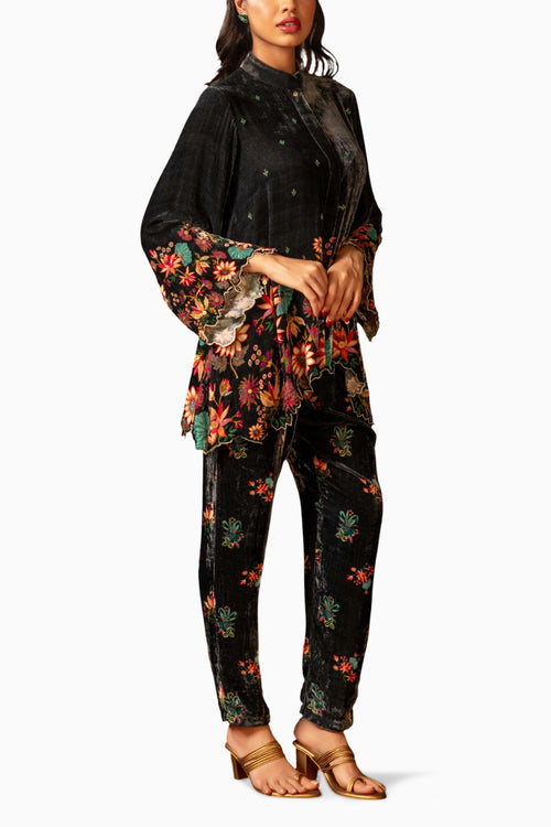 Black Aarani Embroidered Co-ord Set