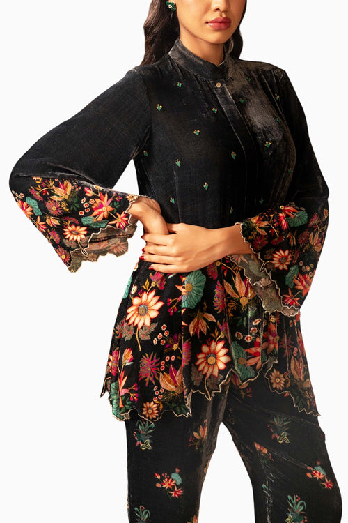 Black Aarani Embroidered Co-ord Set
