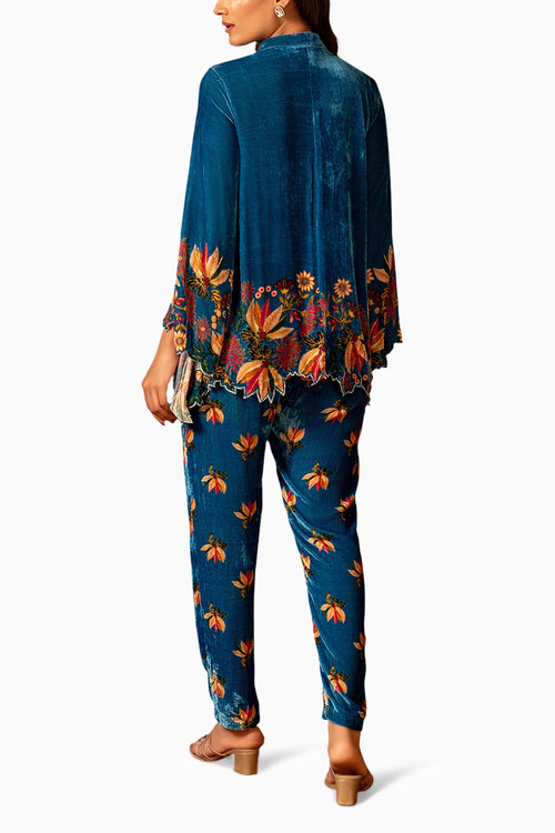 Blue Aarani Embroidered Co-ord Set