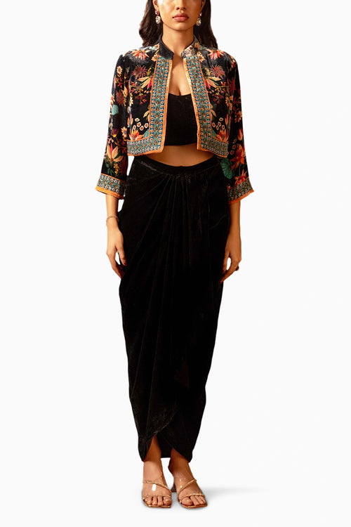 Aarani Embroidered Drape Skirt Set