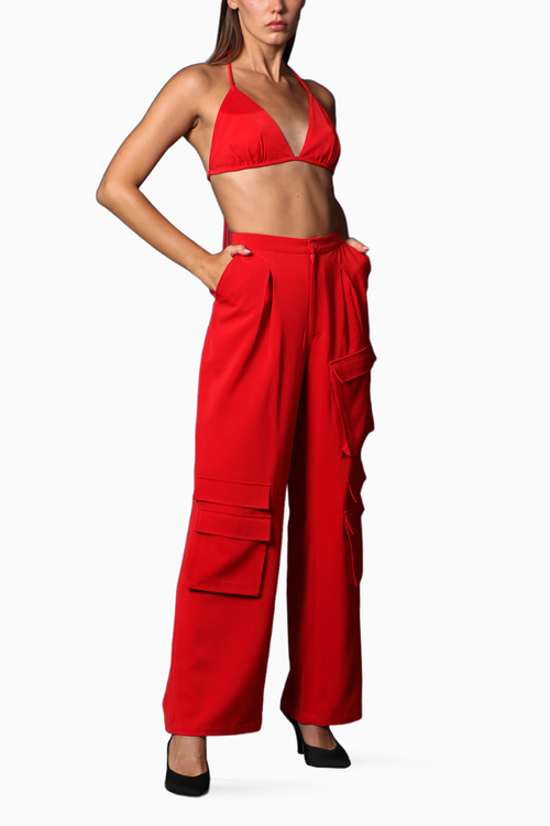 Strappy Bikini Top With Cargos Pants