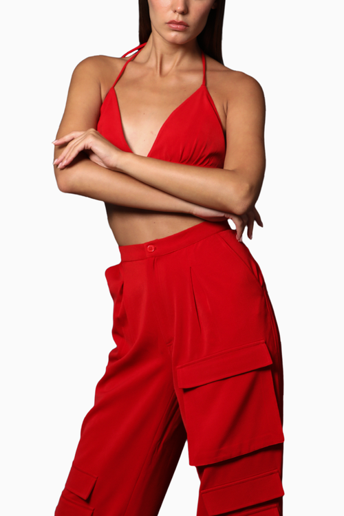 Strappy Bikini Top With Cargos Pants