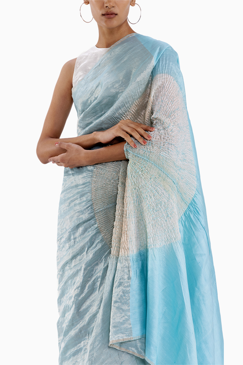 Metallic Blue Handsfree Saree