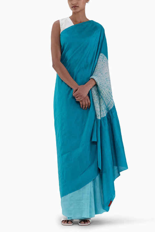 Blue Ombre Handsfree Saree