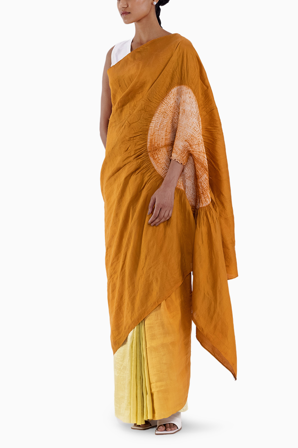 Mustard Ombre Handsfree Saree