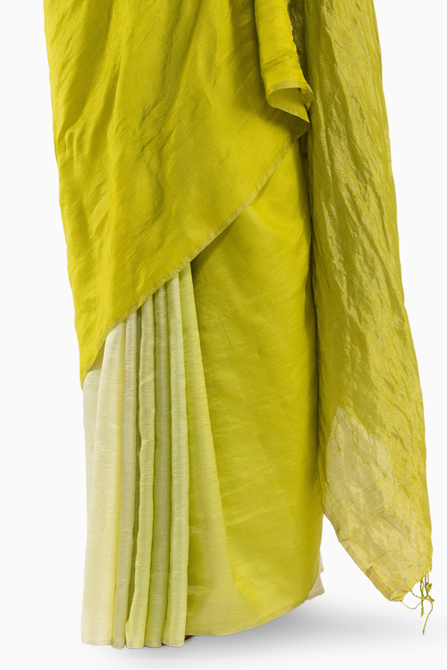 Metallic Lime Handsfree Saree