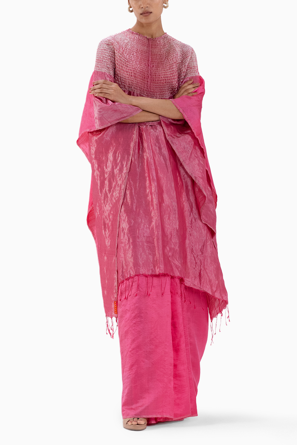 Metallic Pink Handsfree Saree 2.0