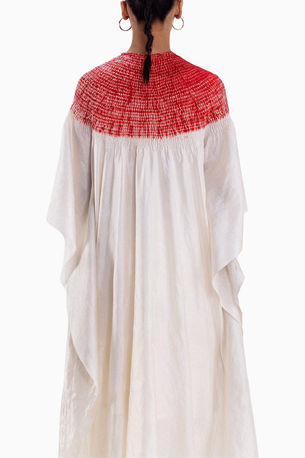 Metallic Ivory and Red Sector Kaftan