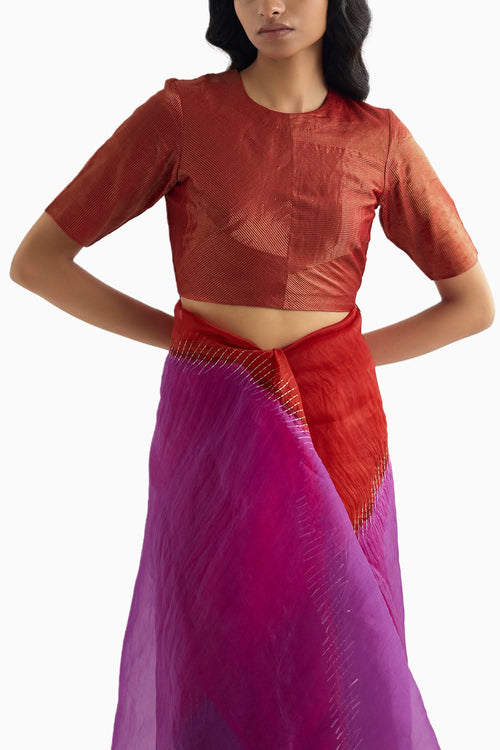 Red Metallic Blouse