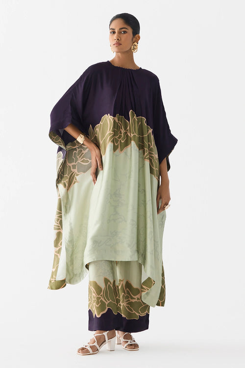 Green Alba Kimono Kurta and Pants