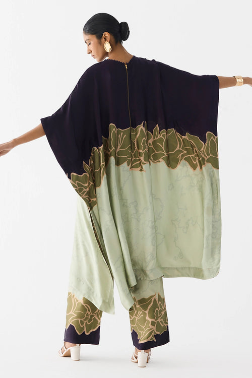 Green Alba Kimono Kurta and Pants