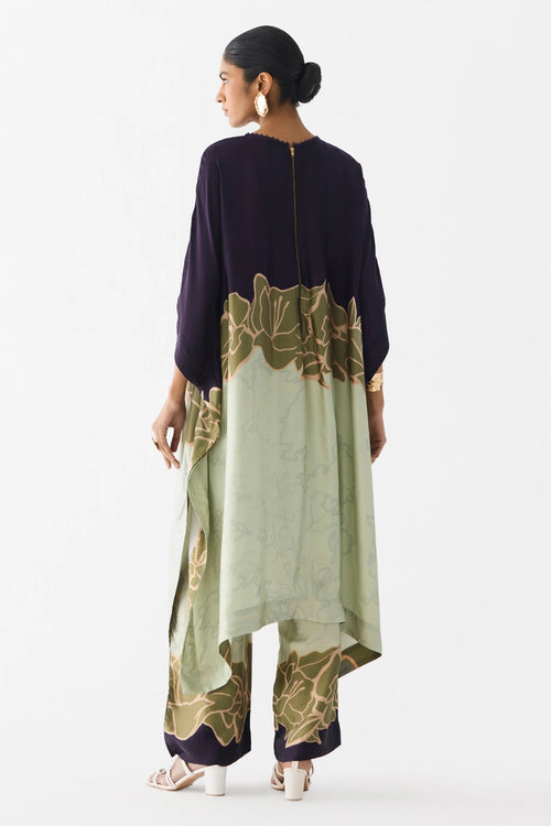 Green Alba Kimono Kurta and Pants