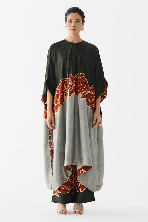 Red Alba Kimono Kurta and Pants