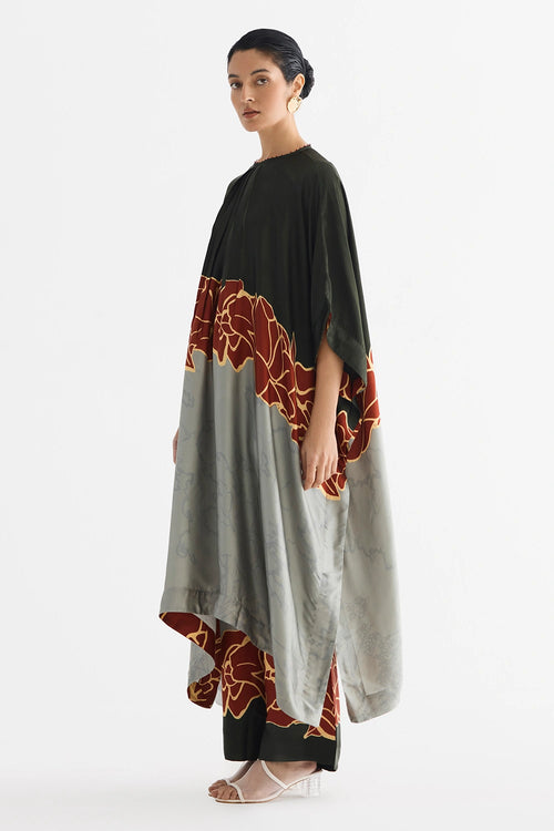 Red Alba Kimono Kurta and Pants