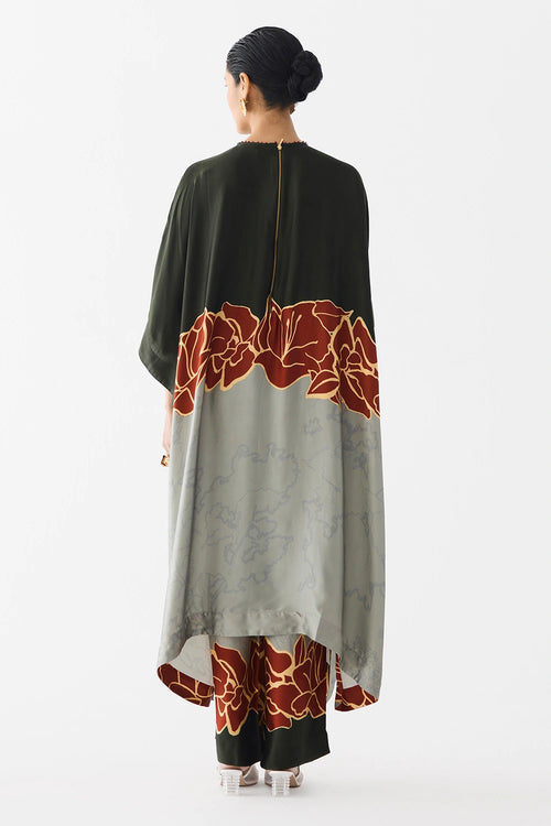 Red Alba Kimono Kurta and Pants