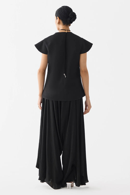 Red Tiger Lily Waist Coat and Dhoti Pants