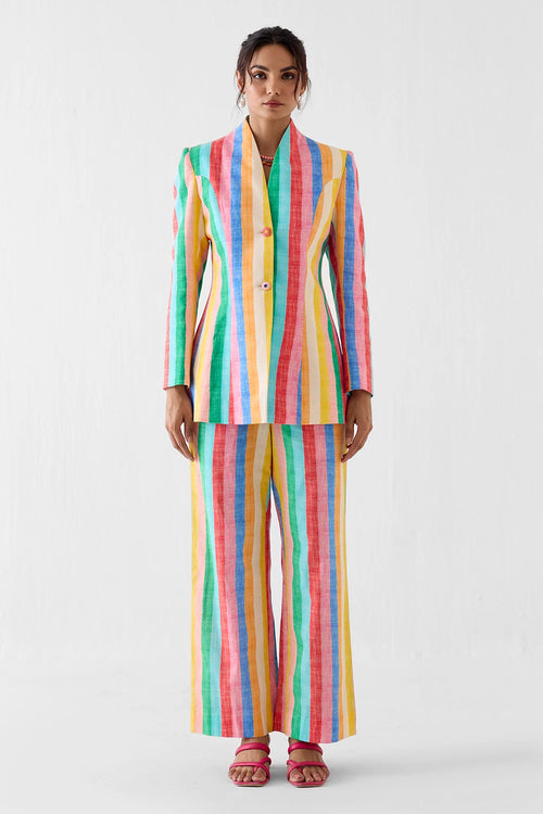 Leher Blazer And Trousers