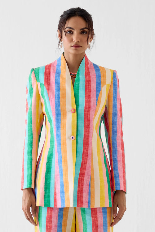Leher Blazer And Trousers