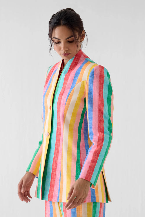 Leher Blazer And Trousers