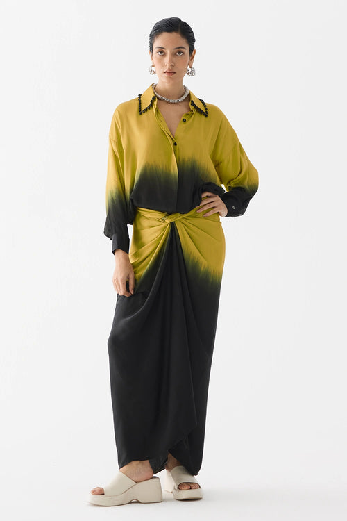 Olive Black Shirt Dress