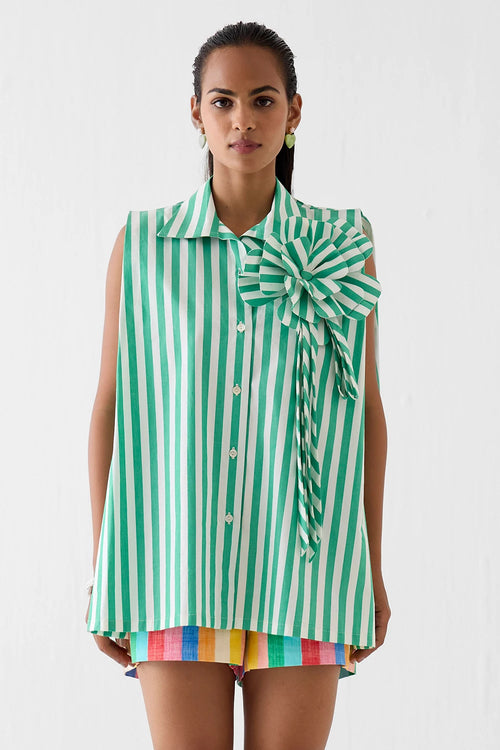 Mint Flower Shirt