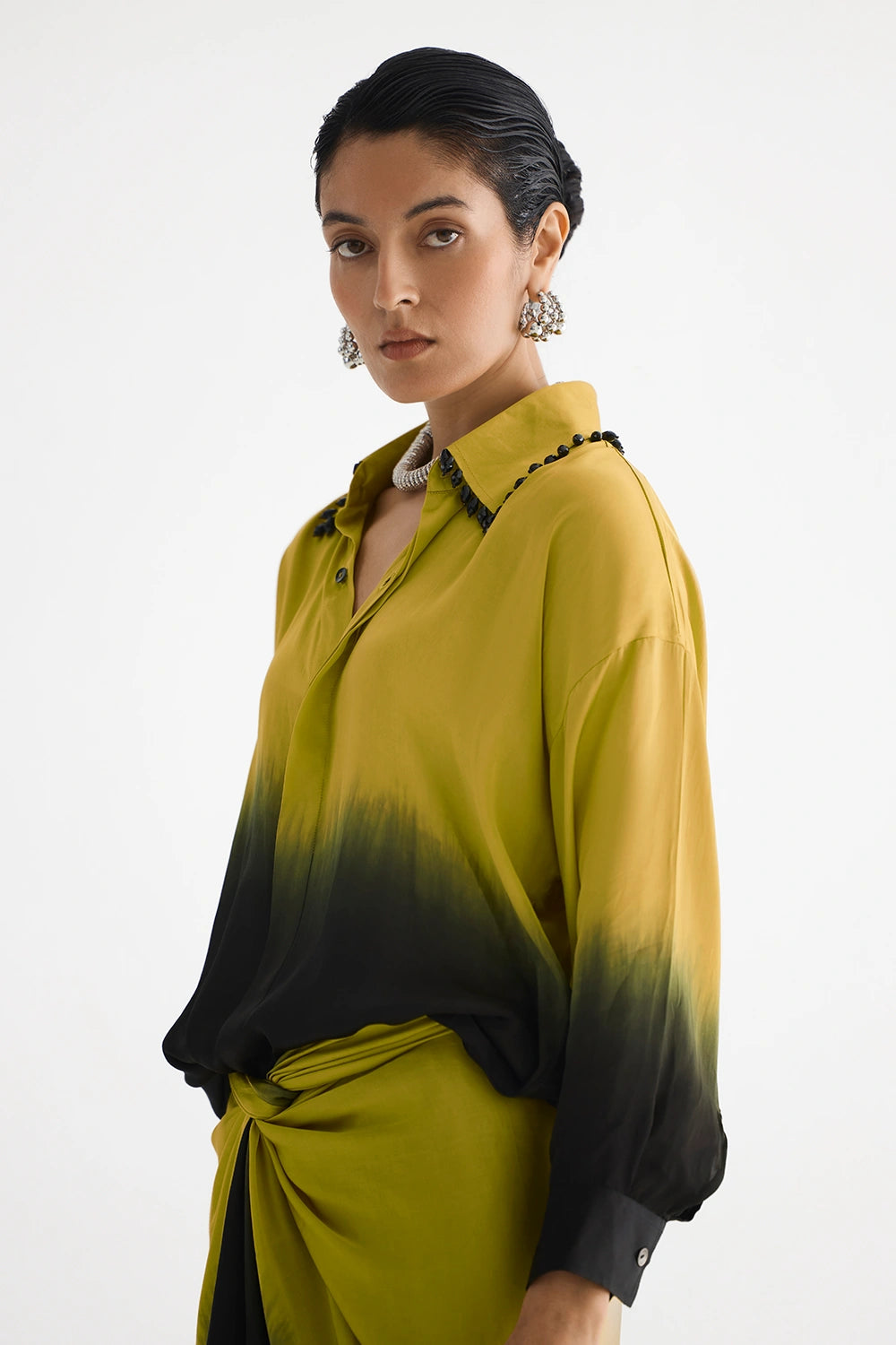 Olive Black Shirt Dress