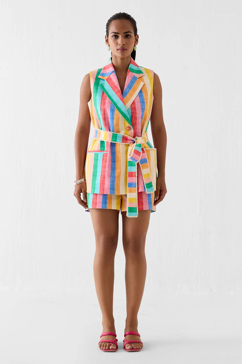 Leher Blazer And Shorts