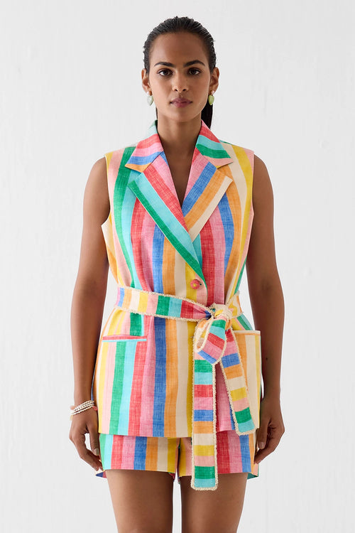 Leher Blazer And Shorts