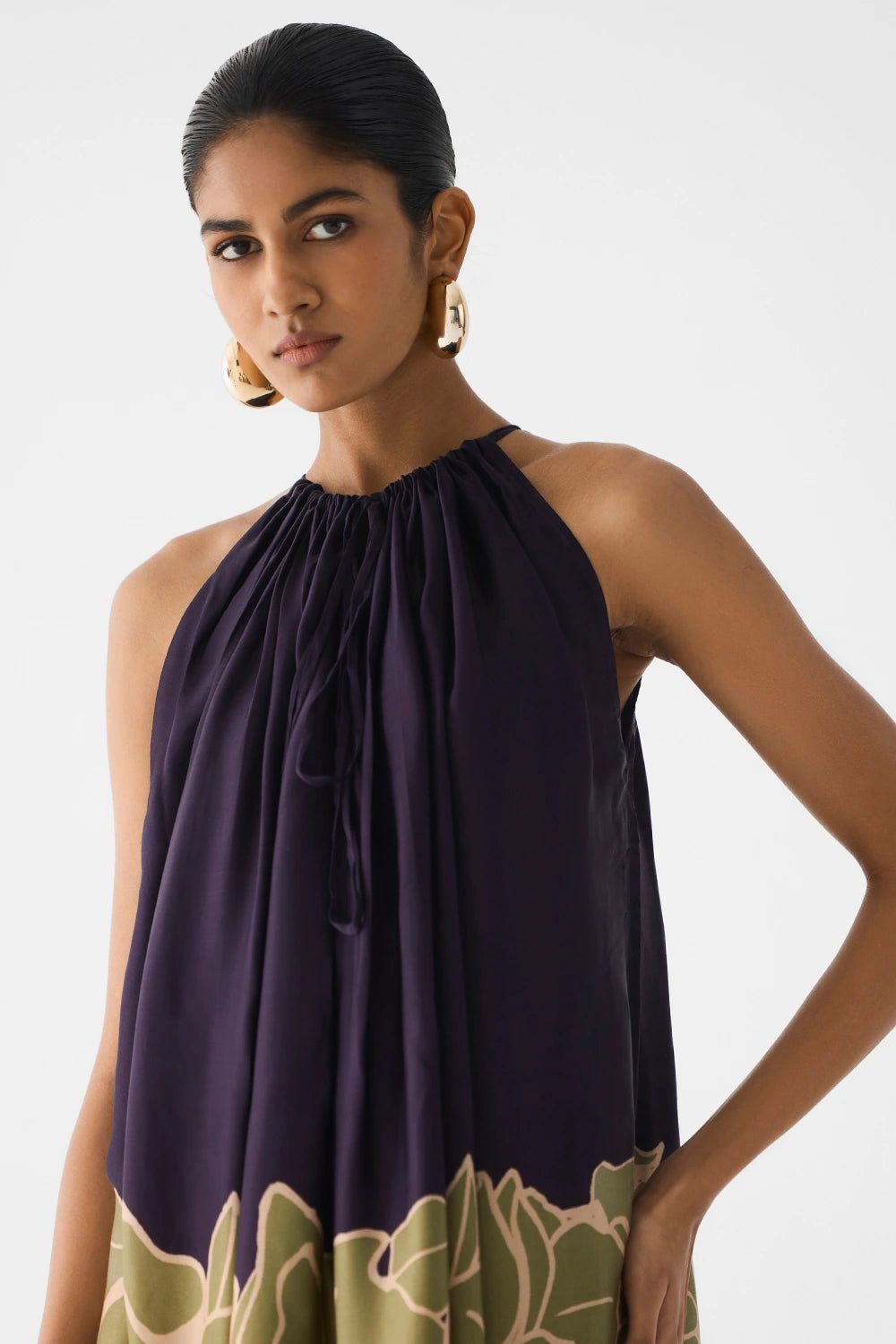 Green Alba Halter Dress