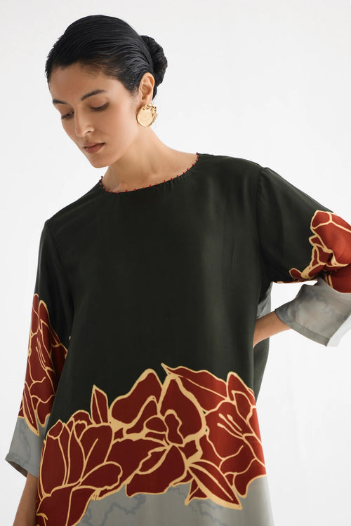 Red Alba A-Line Kurta and Pants