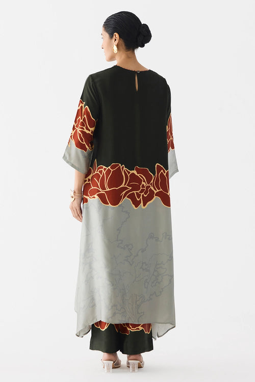 Red Alba A-Line Kurta and Pants