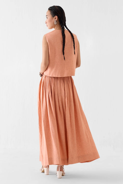 Sahara Linen Crop Top And Skirt