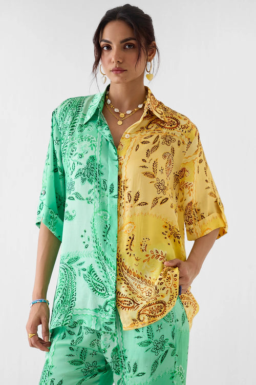 Buta Half Half Shirt And Trousers
