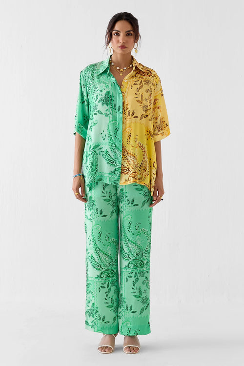 Buta Half Half Shirt And Trousers