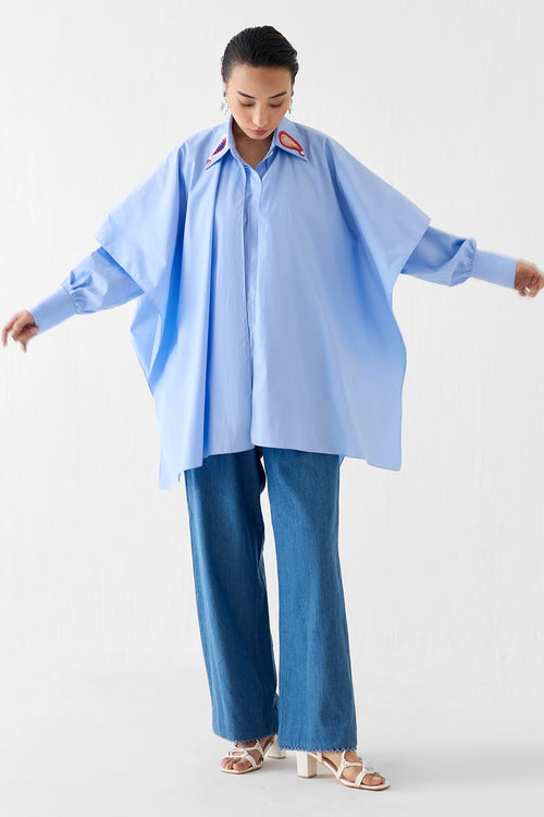Azure Layered Poplin Shirt
