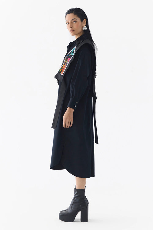 Calla Shirt Dress With Multi Vest