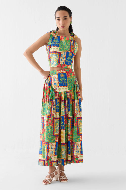 Johari Crop Top And Gathered Skirt
