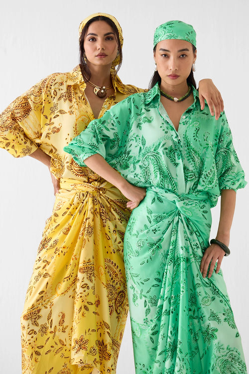 Ambi Draped Shirt Dress