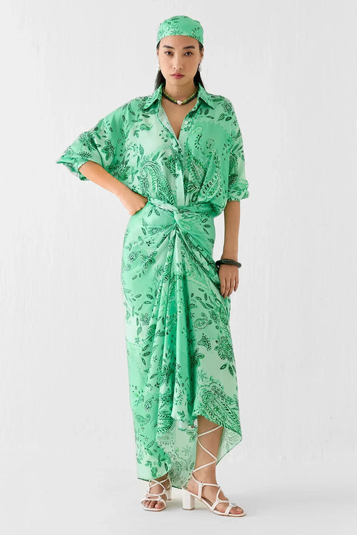 Buta Draped Shirt Dress