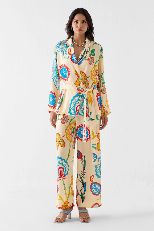 Sanganer Blazer Shirt And Trousers