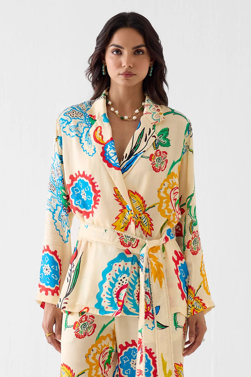 Sanganer Blazer Shirt And Trousers