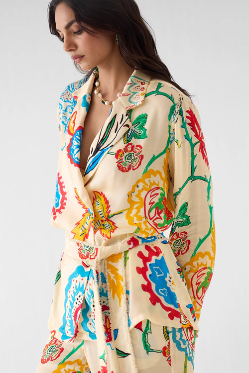 Sanganer Blazer Shirt And Trousers