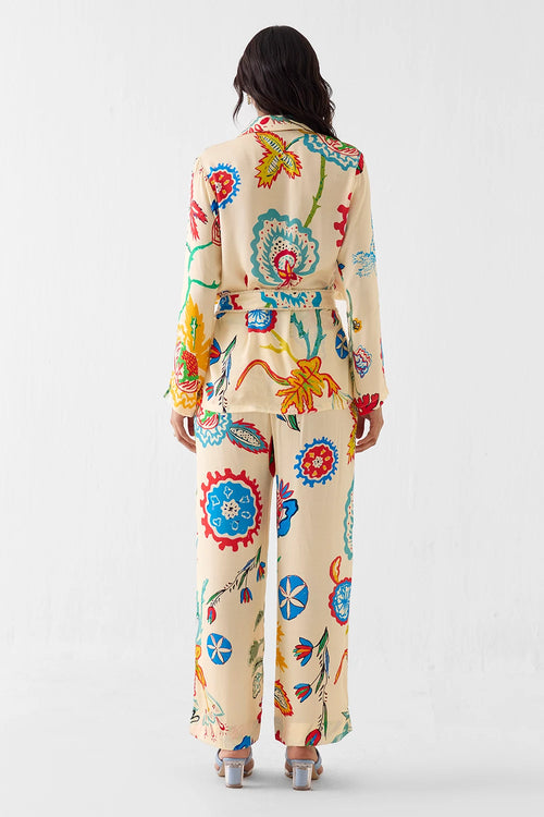Sanganer Blazer Shirt And Trousers