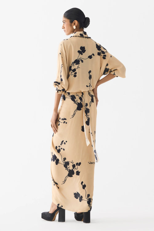 Cream Sakura Shirt Dress